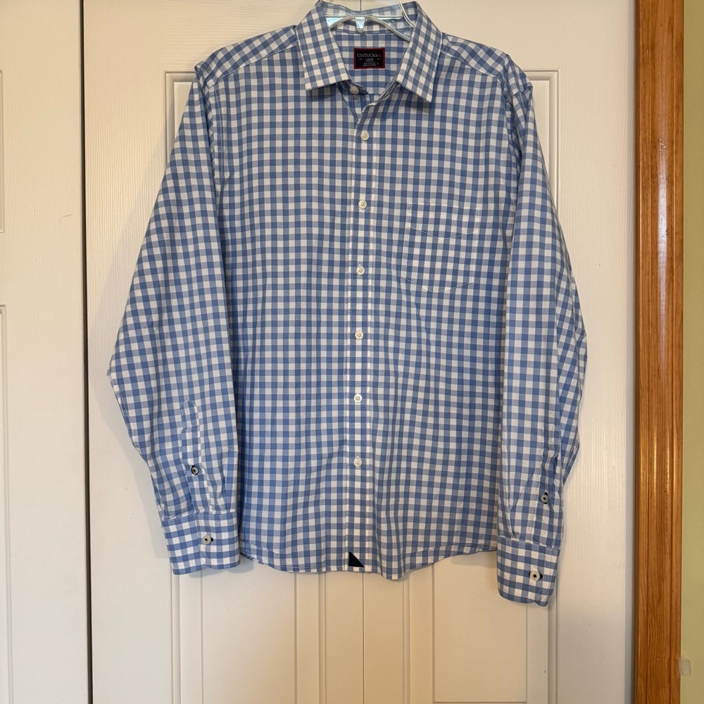 UNTUCKit‎ Blue and White Checkered Carmelo Men's Shirt